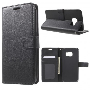 Samsung Galaxy S7 Handytasche "Litchi" - schwarz