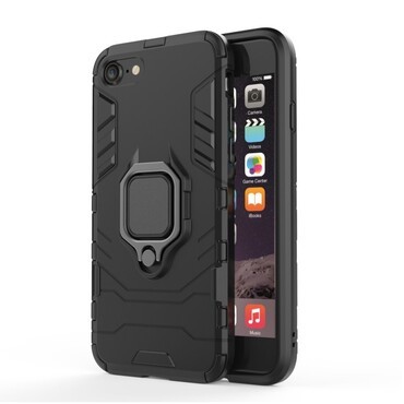 iPhone 8 / iPhone 7 robuste Handyhülle "Impact X Ring" - schwarz