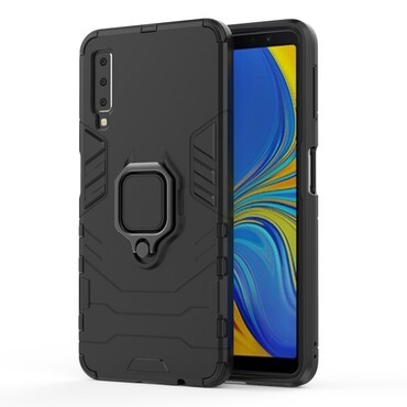Samsung Galaxy A7 2018 robuste Handyhülle "Impact X Ring" - schwarz