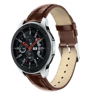 Ersatzarmband für Samsung Galaxy Watch 46 mm "Croc" aus Leder - brown
