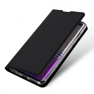 Moderne Handytasche "Skin" für Samsung Galaxy S10 Plus aus Kunstleder - schwarz Moderne Handytasche "Skin" für Samsung Galaxy S10 Plus aus Kunstleder - schwarz