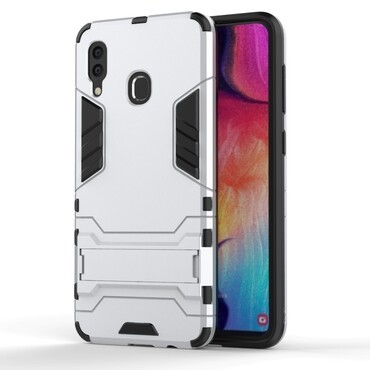 Handyhülle für Samsung Galaxy A30 / Galaxy A20 "Impact X" - robuste - silbern