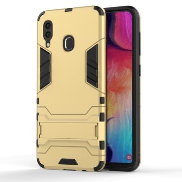 Handyhülle für Samsung Galaxy A30 / Galaxy A20 "Impact X" - robuste - goldfarbig