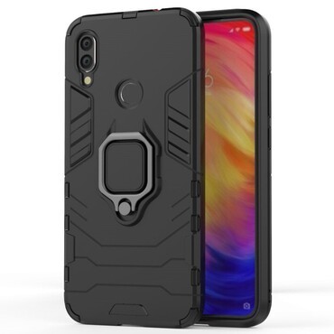 Xiaomi Redmi Note 7 robuste Handyhülle "Impact X Ring" - schwarz
