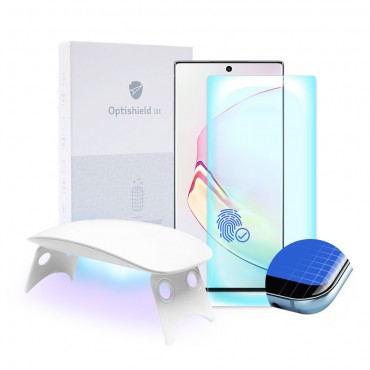 Schutzglas für Samsung Galaxy Note 10 Plus und UV Licht Optishield Lux