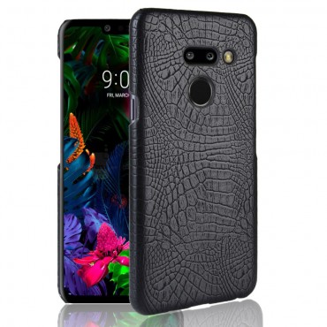 Handyhülle für LG G8 ThinQ "Croc" aus Leder - schwarz