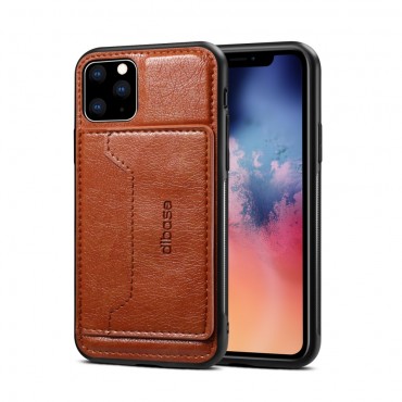 Hülle für iPhone 11 Pro "BackFlip" aus Kunstleder - braun