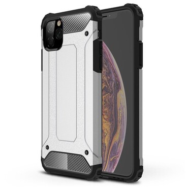 Robuste Hülle "Rock" für iPhone 11 Pro Max - silbern