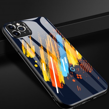 Handyhülle für iPhone 11 Pro "Colourful Meteors" aus Hartglas