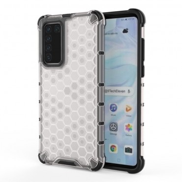 Hybrid TPU Handyhülle für Huawei P40 "Honeycomb" - weiß