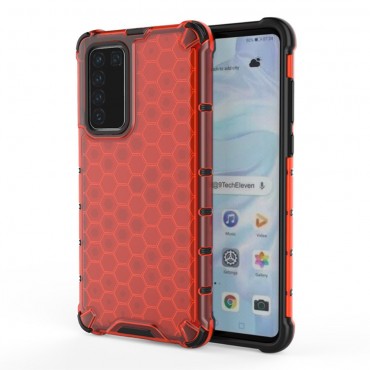Hybrid TPU Handyhülle für Huawei P40 "Honeycomb" - rot