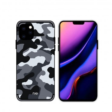 Hybrid TPU Handyhülle für iPhone 11 Pro Max "Robust Camo" - grau