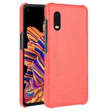 Handyhülle für Samsung Galaxy XCover Pro "Croc" aus Leder - rot Handyhülle für Samsung Galaxy XCover Pro "Croc" aus Leder - rot
