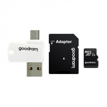 Micro SDHC Speicherkarte Goodram All und One Class 10 UHS-I 100MB/s und OTG Lesegerät - 32GB Micro SDHC Speicherkarte Goodram All und One Class 10 UHS-I 100MB/s und OTG Lesegerät - 32GB