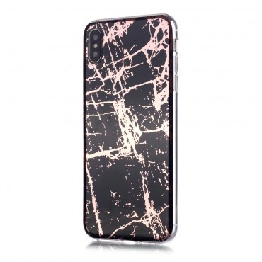 iPhone XS / iPhone X TPU Handyhülle "Metal Marble" - schwarz