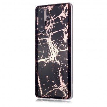 Huawei P30 Pro TPU Handyhülle "Metal Marble" - schwarz