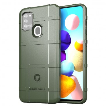 Samsung Galaxy A21s TPU Handyhülle "Square Grid" - grün