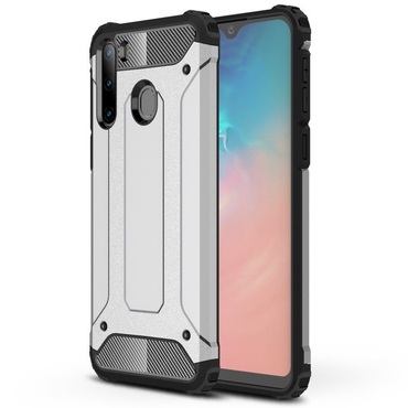 Robuste Hülle "Rock" für Samsung Galaxy A21 - silbern