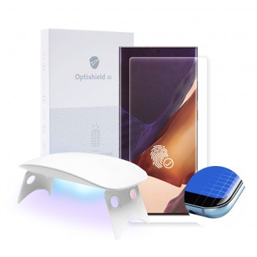 Schutzglas für Samsung Galaxy Note 20 Ultra und UV Licht Optishield Lux