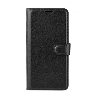 iPhone 12 / iPhone 12 Pro Handytasche "Litchi" - schwarz