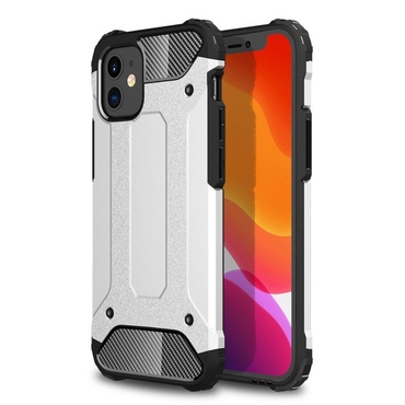 Robuste Hülle "Rock" für iPhone 12 Mini - silbern