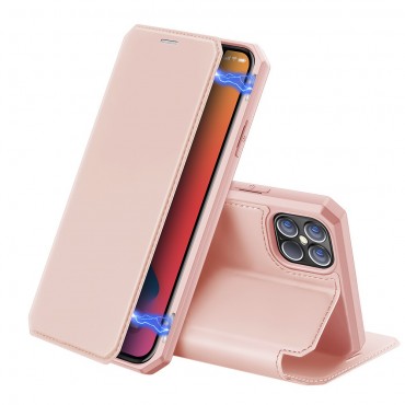 Moderne Handytasche "Skin X" für iPhone 12 Pro Max aus Kunstleder - pink Moderne Handytasche "Skin X" für iPhone 12 Pro Max aus Kunstleder - pink