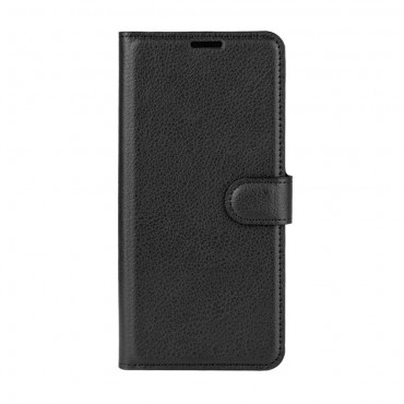 LG Velvet Handytasche "Litchi" - schwarz