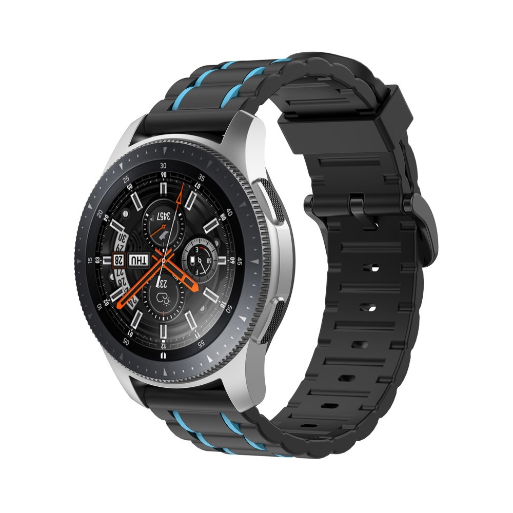 Ersatzarmband für Samsung Galaxy Watch 3 45mm "BiColor" aus Silikon - schwarz-blau