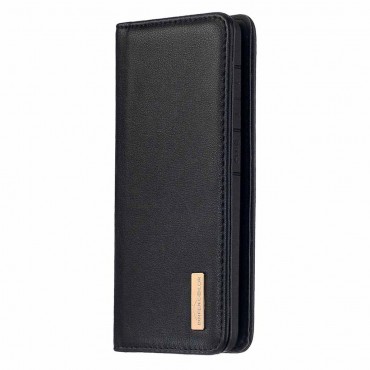 Handytasche für Samsung Galaxy A40 aus Leder "Wallet Shell" - schwarz