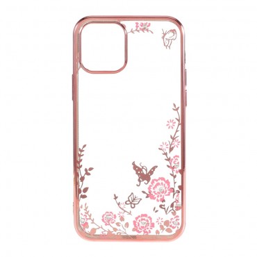 iPhone 12 Pro Max TPU Handyhülle "Rhinestone Butterfly" - pink