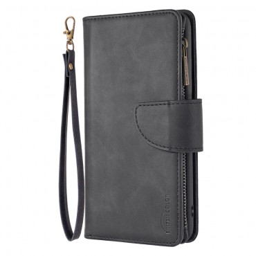 Xiaomi Redmi Note 9 Handytasche "Litchi Wallet" - schwarz