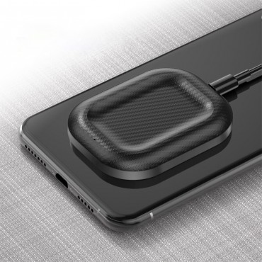 QI Wireless Ladestation "Carbon Groove" mit FOD-Schutz für AirPods und Mobilgeräte - schwarz QI Wireless Ladestation "Carbon Groove" mit FOD-Schutz für AirPods und Mobilgeräte - schwarz