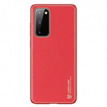 Hardcase TPU Handyhülle für Samsung Galaxy S20 Ringke "Skin Prime" aus Kunstleder - rot