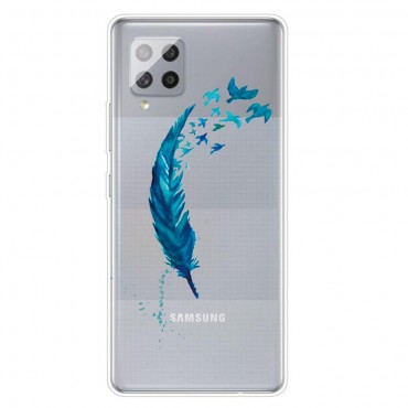Dünne Handyhülle für Samsung Galaxy A42 5G "Blue Feather"