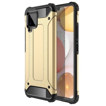Robuste Handyhülle für Samsung Galaxy A42 5G "Rock" - goldfarbig