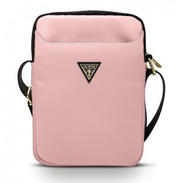 Original Guess Tasche "Nylon Triangle" für Mobilgeräte bis 10 Zoll - pink