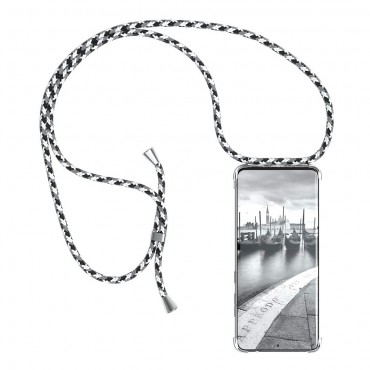 TPU Handyhülle für Samsung Galaxy S20 Ultra "Cordy" mit praktischer Handykette - weiß