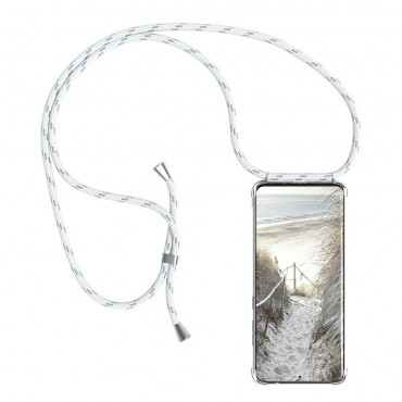 TPU Handyhülle für Samsung Galaxy S20 Ultra "Cordy" mit praktischer Handykette - silbern