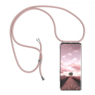 TPU Handyhülle für Samsung Galaxy S20 Ultra "Cordy" mit praktischer Handykette - pink