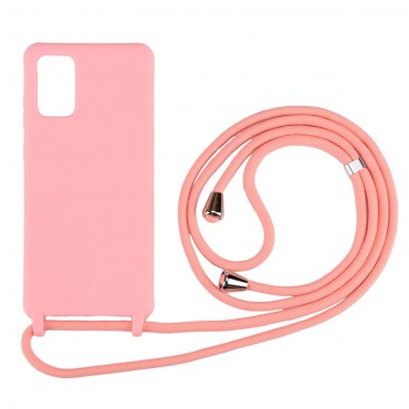 TPU Handyhülle für Samsung Galaxy S20 Ultra "Cordy" mit praktischer Handykette - pink
