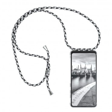 TPU Handyhülle für Samsung Galaxy A21s "Cordy" mit praktischer Handykette - weiß