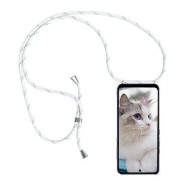 TPU Handyhülle für Huawei P Smart 2021 "Cordy" mit praktischer Handykette - silbern