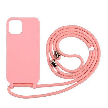 TPU Handyhülle für iPhone 12 Mini "Cordy" mit praktischer Handykette - pink