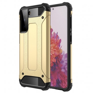 Robuste Handyhülle für Samsung Galaxy S21 Plus "Rock" - goldfarbig