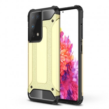 Robuste Handyhülle für Samsung Galaxy S21 Ultra "Rock" - goldfarbig