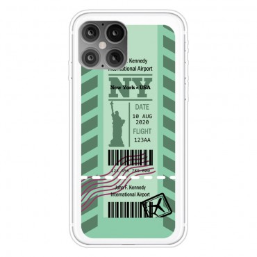 iPhone 12 Pro Max TPU Handyhülle "Plane Ticket" - New York