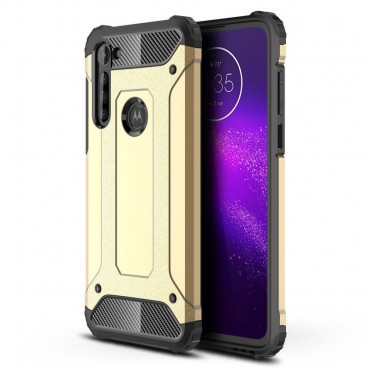 Robuste Handyhülle für Motorola Moto G8 Power "Rock" - goldfarbig