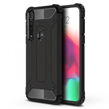 Robuste Handyhülle für Motorola Moto G8 Plus "Rock" - schwarz