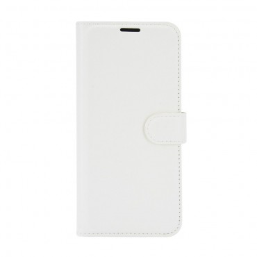 Motorola Moto G9 Play Handytasche "Litchi" - weiß