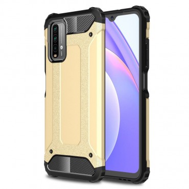 Robuste Handyhülle für Xiaomi Poco M3 "Rock" - goldfarbig